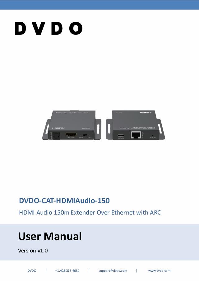 DVDO HDMI Audio 150m Extender Over Ethernet with ARC (Tx/Rx)