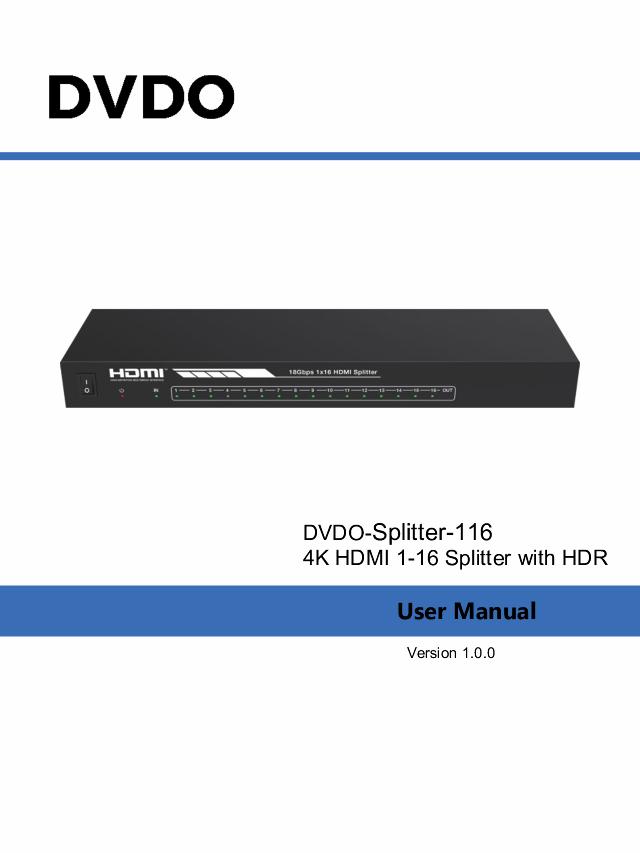 DVDO 4K 1x16 HDMI Splitter with HDR