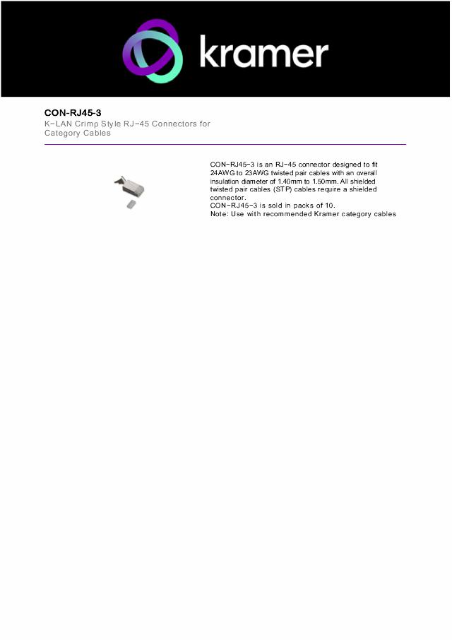 KRAMER USB C to RJ-45