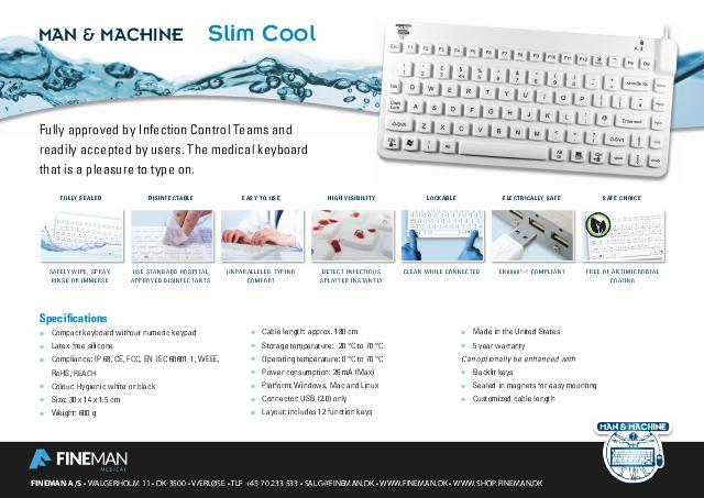 MAN & MACHINE SLIMCOOL-LP tastatur, hvidt