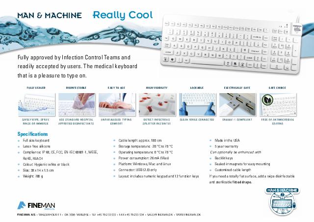 MAN & MACHINE REALLYCOOL IP68 klinisk tastatur 