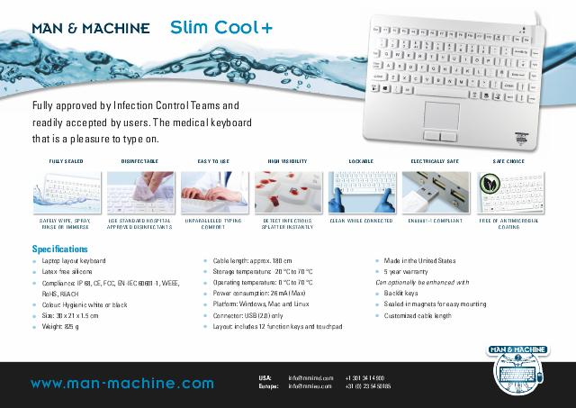 MAN & MACHINE SlimCoolPLUS-LP tastatur, hvidt