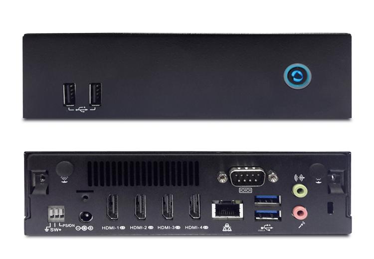 AOPEN DE6340 Quad Output Digital Signage Player, AMD R2544, 128/8GB, W11L