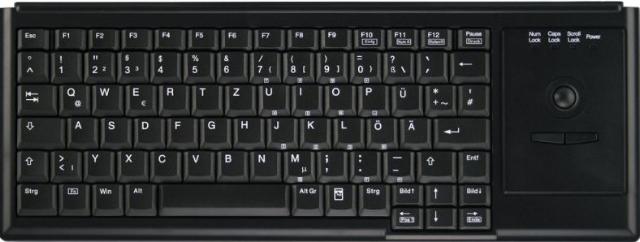 ACTIVE KEY tastatur m. trackball - sort