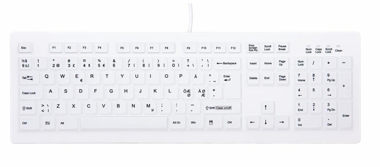 ACTIVE KEY KLINISK USB tastatur, IP68 forseglet (NOR)
