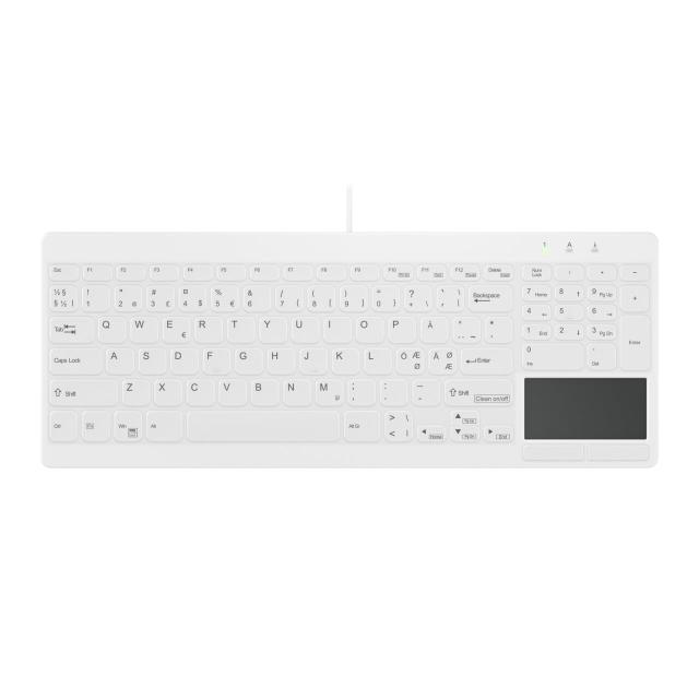 ACTIVE KEY KLINISK USB tastatur m. touchpad, numrer i siden (NOR)