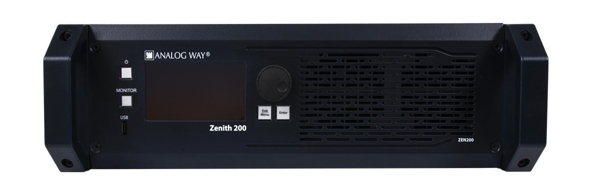 ANALOG WAY Zenith 200 4K60 multi-screen/layer video mixer. 16in, 6out, 1 dedicated MV.