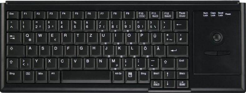 CHERRY USB kablet tastatur m. trackball - sort (US)