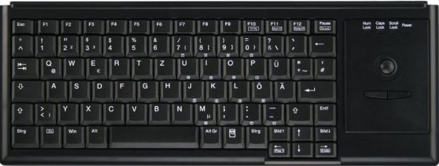 CHERRY USB kablet tastatur m. trackball - sort (US)