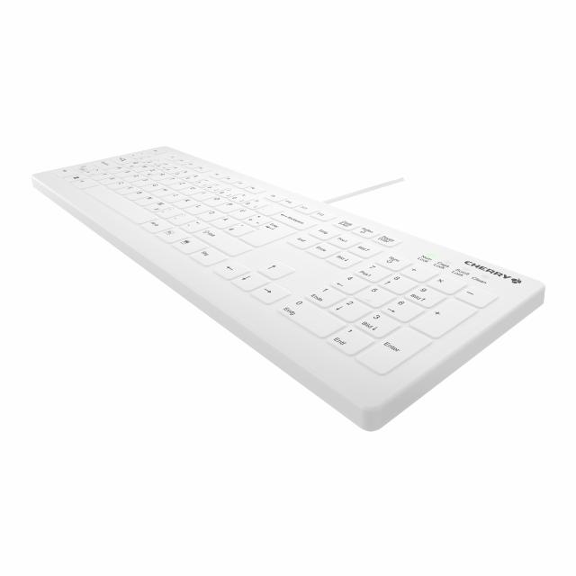 CHERRY KLINISK USB tastatur, hvidt IP68 forseglet (NOR)
