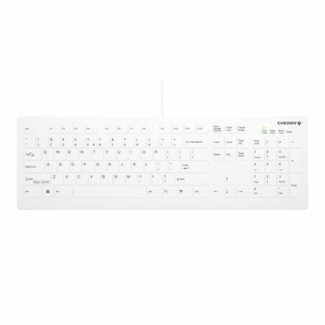 CHERRY KLINISK USB tastatur, hvidt IP68 forseglet (NOR)