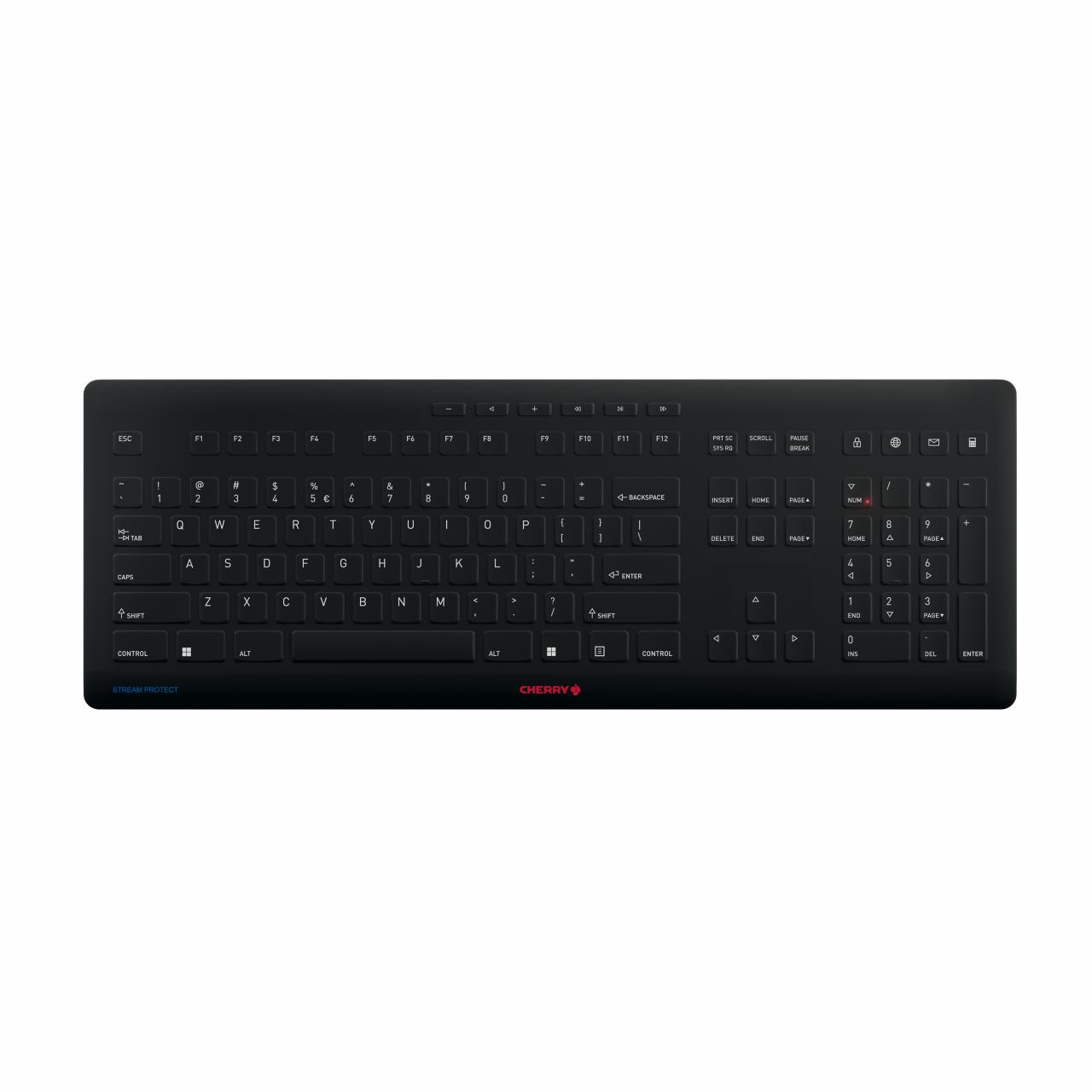 CHERRY STREAM PROTECT TRÅDLØST tastatur, sort (NOR)