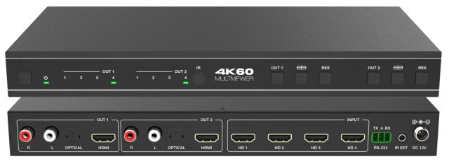 DVDO 4K 4x2 Seamless HDMI Matrix Switcher with Multiview & Audio Outputs