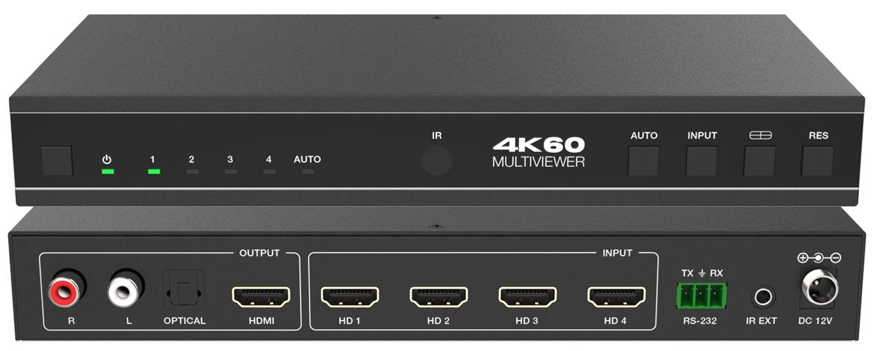 DVDO 4K 4x1 Seamless HDMI Switcher with Multiview & Audio Output