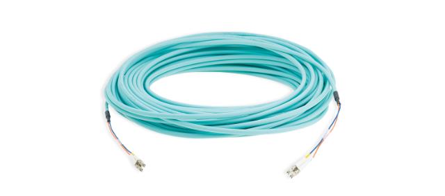 KRAMER 2 LC (M) to 2 LC (M) MM OM3 Fiber Optic Cable, LSHF -98'