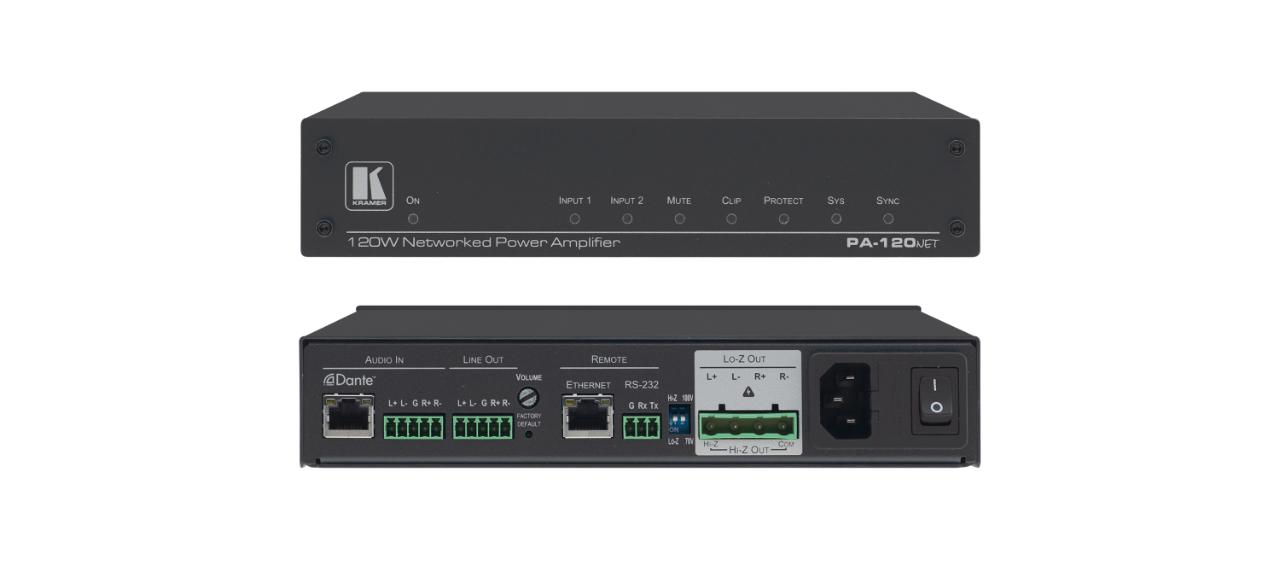 KRAMER nd  2x60W @ 8Ω Controllable Power Amplifier with Dante Input