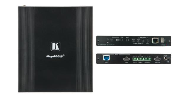 KRAMER HDBT 4K scaling Extended Reach receiver with a local HDMI input and PoE support