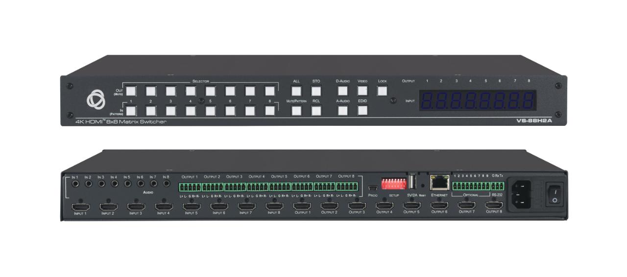 KRAMER HDR Matrix Switcher with Analog Audio Embedding/De−embedding