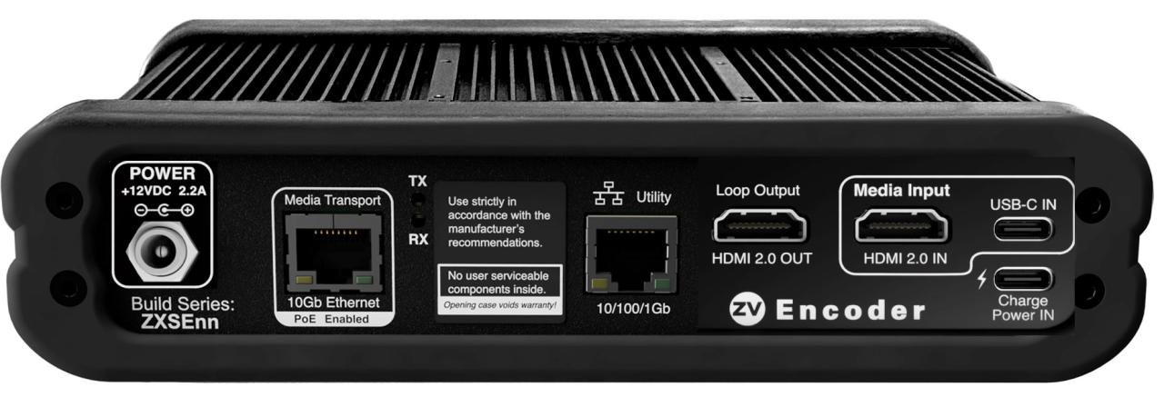 ZeeVee Z4K-XSE Encoder,  10Gb/copper. PoE. HDMI & USB-C Inputs. USB HID via USB-C port.