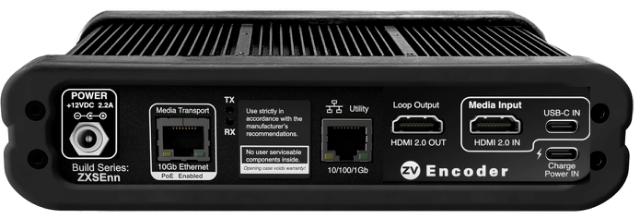 ZeeVee Z4K-XSE Encoder,  10Gb/copper. PoE. HDMI & USB-C Inputs. USB HID via USB-C port.