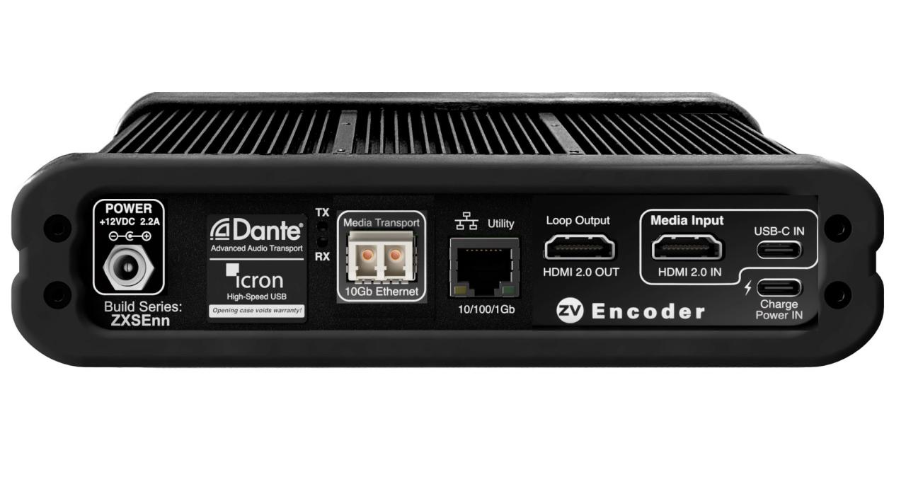 ZeeVee Z4K-XSE Encoder, 10Gb/copper w/Dante. PoE.  HDMI & USB-C Inputs. USB 2.0 via Icron chipset. 