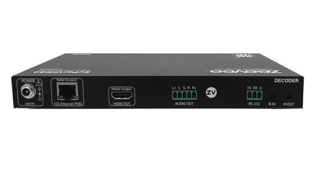 ZeeVee ZyPerUHD60 Decoder, Single LAN with Dante