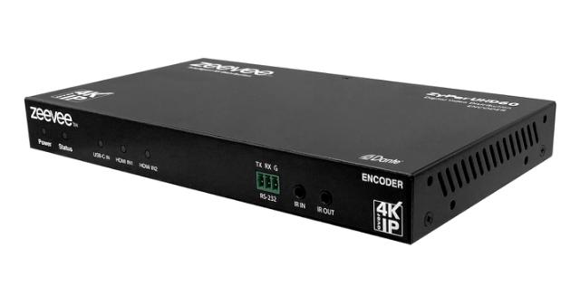 ZeeVee ZyPerUHD60 Encoder, 3x1 Switching Input, Dual LAN with Dante