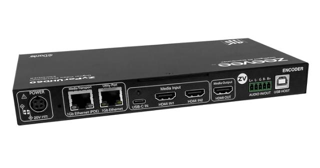 ZeeVee ZyPerUHD60 Encoder, 3x1 Switching Input, Dual LAN with Dante