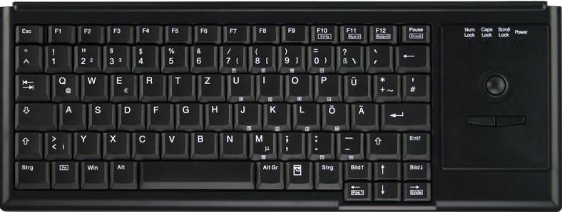 ACTIVE KEY tastatur m. trackball - sort