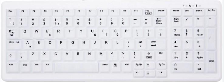 ACTIVE KEY klinisk tastatur IP68 forseglet UK layout