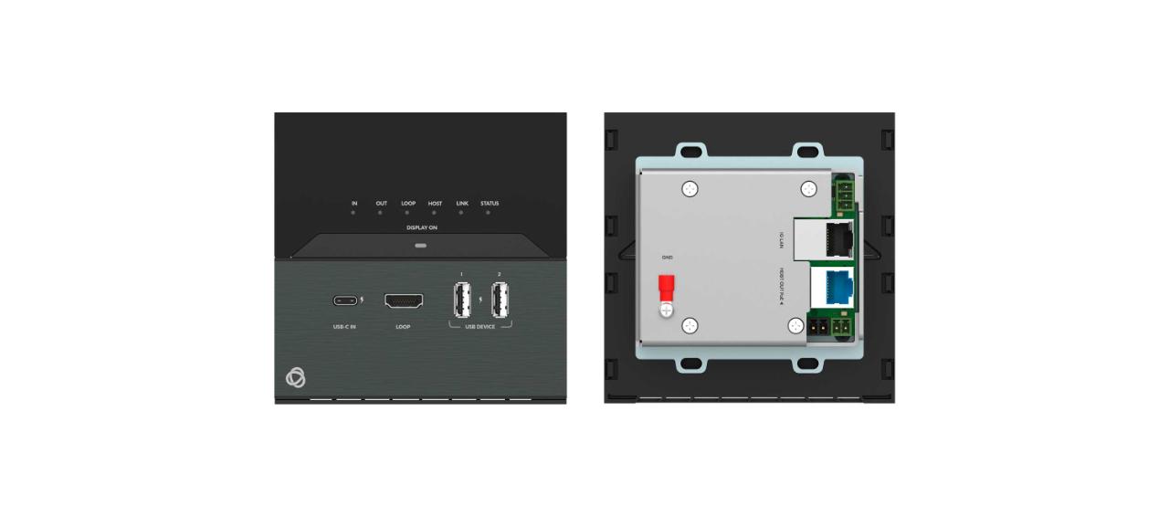 Kramer USB-C Wallplate Transmitter with USB, Ethernet, RS-232, & IR over Extended-Reach HDBaseT 3.0