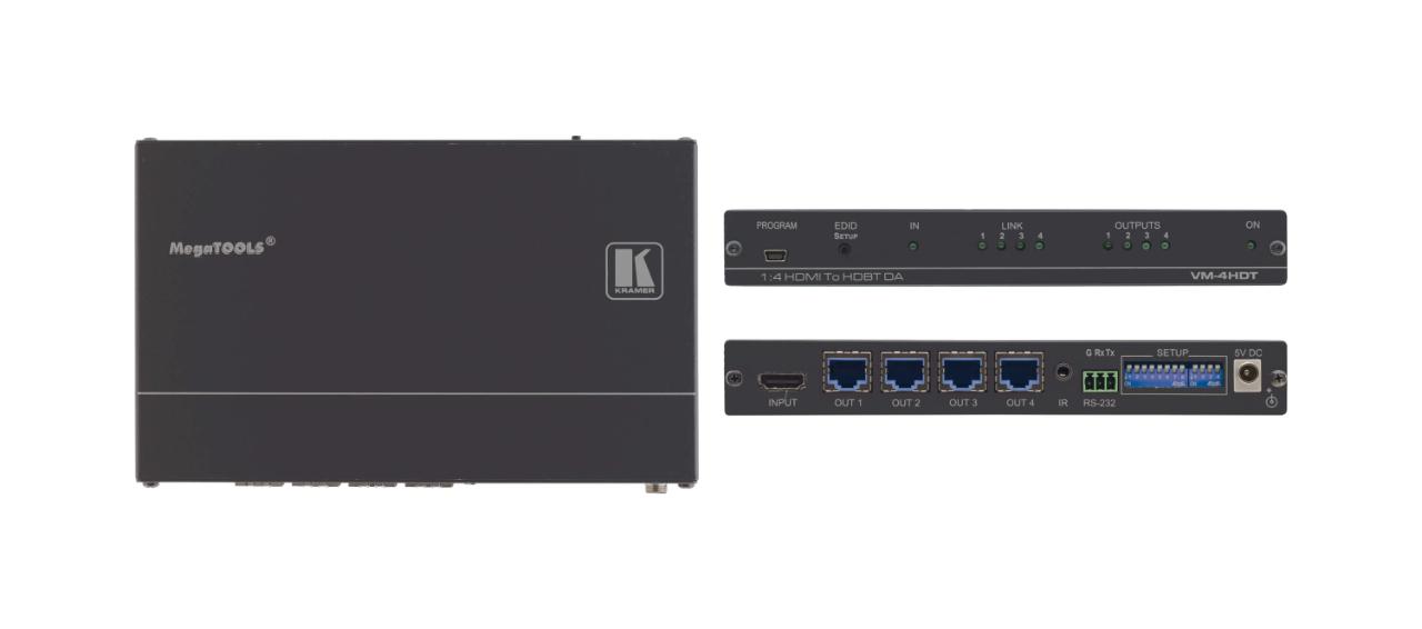 Kramer 1:4 4K60 4:2:0 HDMI to Long-Reach HDBaseT Distribution Amplifier