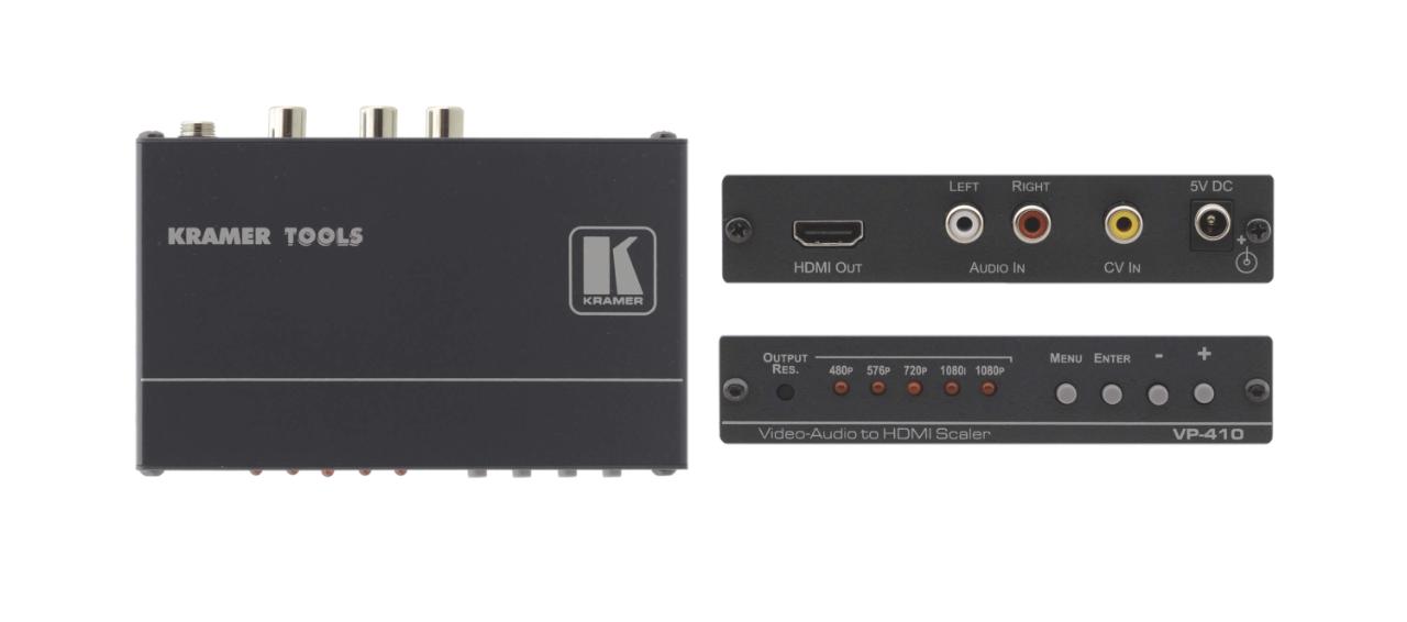 KRAMER Composite Video & Stereo Audio to HDMI Scaler