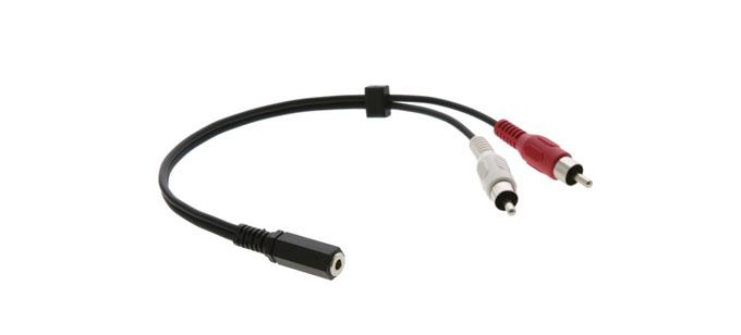 KRAMER 3.5mm (F) to 2 RCA Breakout Cable