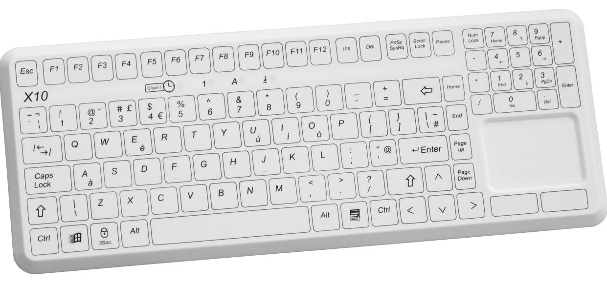 PROKEYS X10 medical keyboard w/touchpad w/magnet w/clean remind