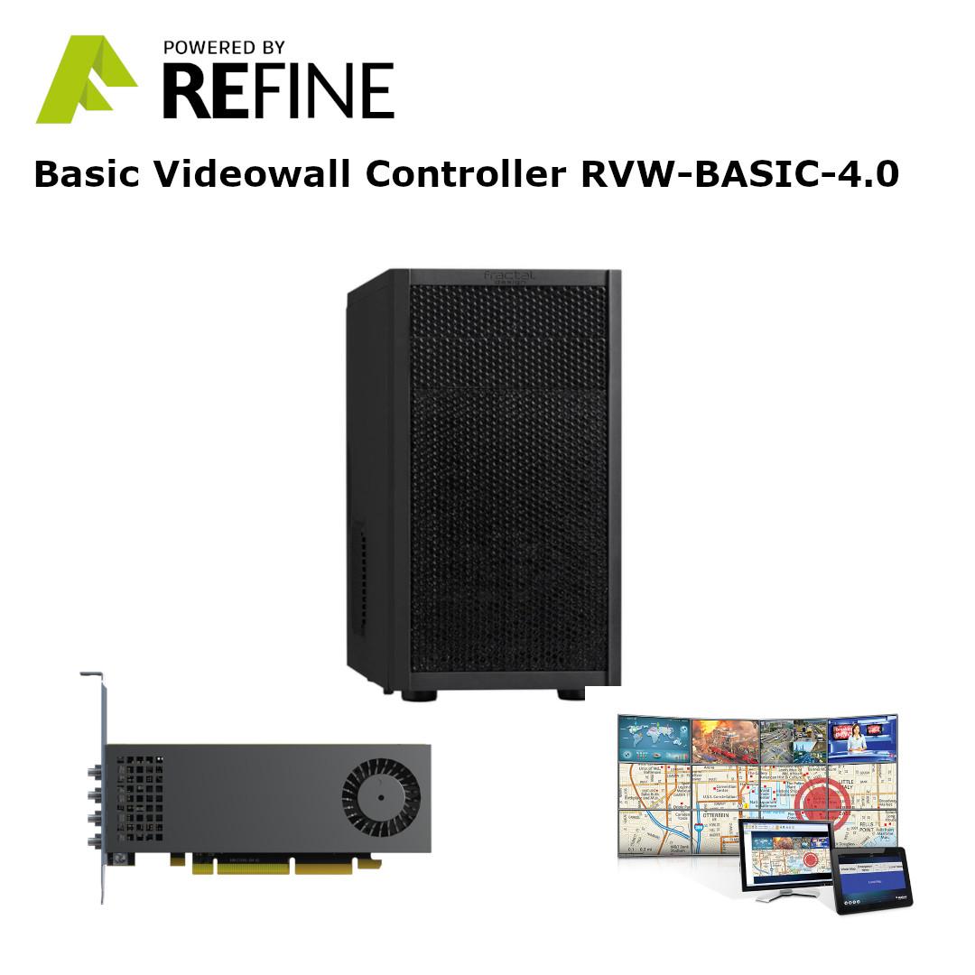 Refine Basic Videowall Controller 4 Out, 0 Inputs, Incl. MURAControl SW, Desktop (1 slot)