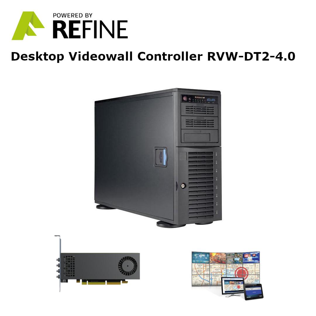 Refine Large Desktop Videowall Controller 4 Out, 0 Inputs, Incl. MURAControl SW, Desktop (7 slots)