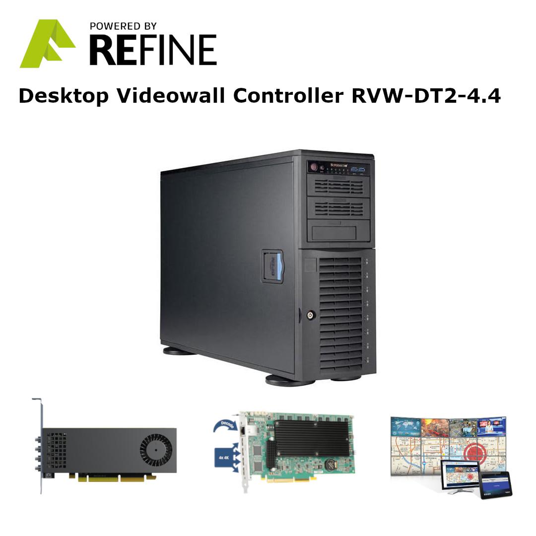 Refine Large Desktop Videowall Controller 4 Out, 4 Inputs, Incl. MURAControl SW, Desktop (7 slots)