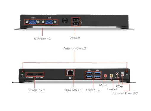 Billede af AOPEN DEX5750-S Signage Player w. Intel i3-1115G4, 128/8GB, No OS