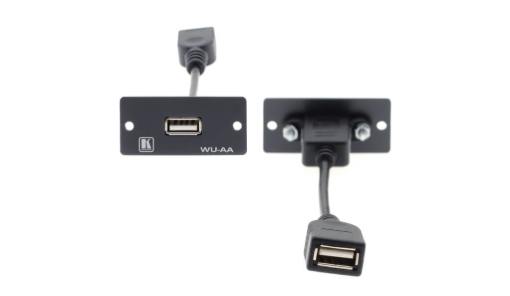 Billede af KRAMER Wall Plate Insert - USB (A/A) - Black