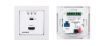 Billede af KRAMER 2x1 4K30 HDMI/USB-C EU/UK Wall-Plate Switcher 40m-HDBT Tx