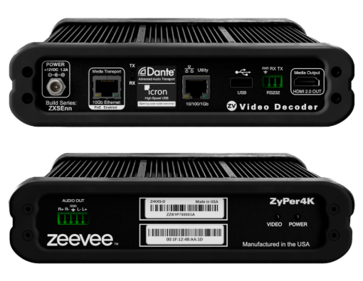 Billede af ZeeVee ZyPer4K-XS Copper Decoder with Dante and Icron (Updated)